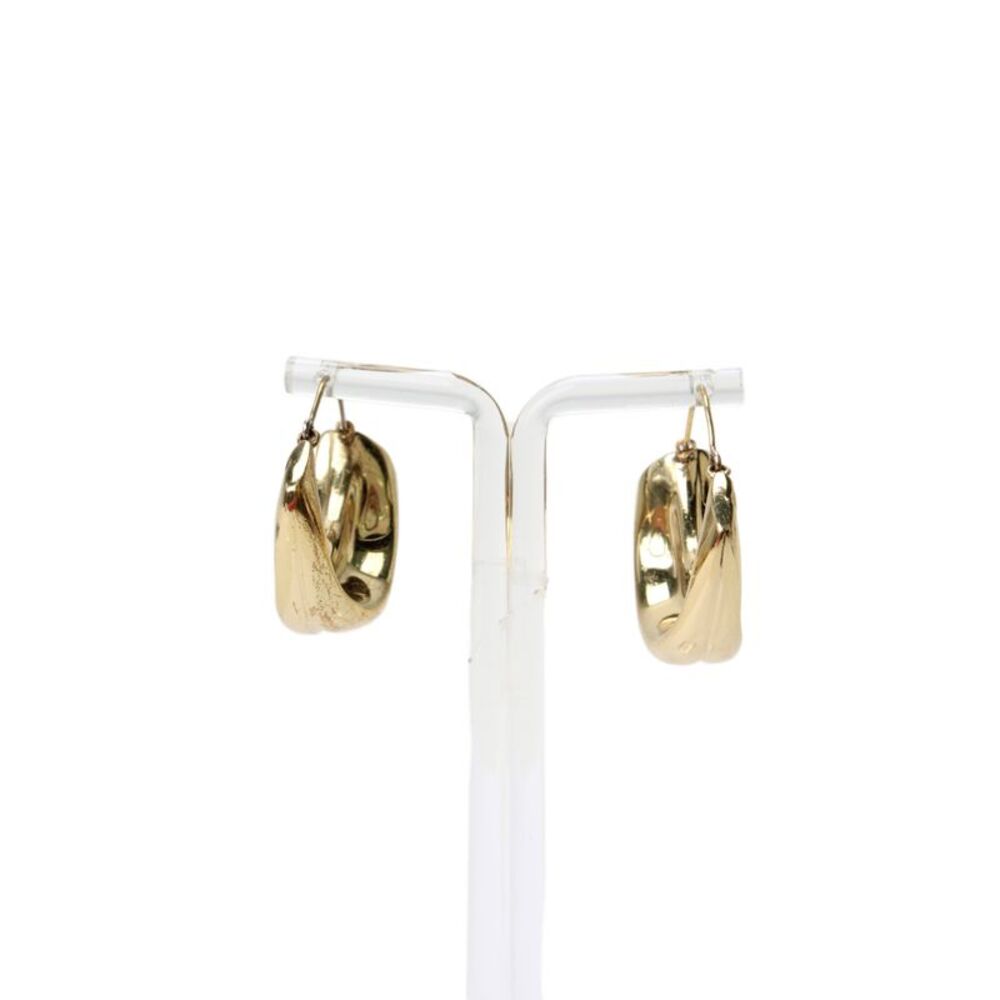 Ellery Womens Gold Tone Tubular Hoop Earrings